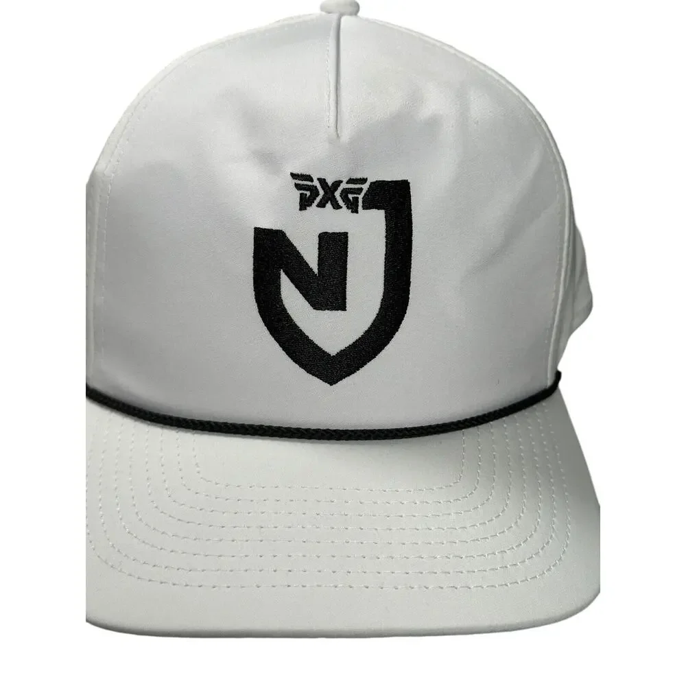 PXG Golf Hat White Performance Snapback Rope Cap Nick Jonas Collection 5-Panel
